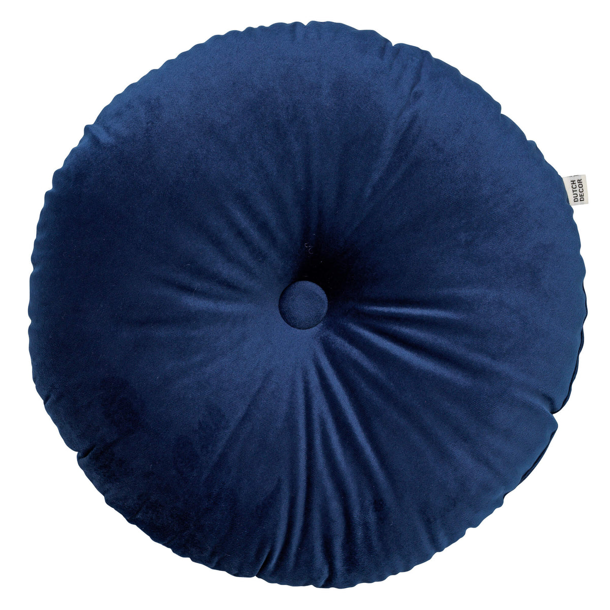 OLLY - sierkussen Ø38 cm - rond velvet - Insignia Blue - blauw