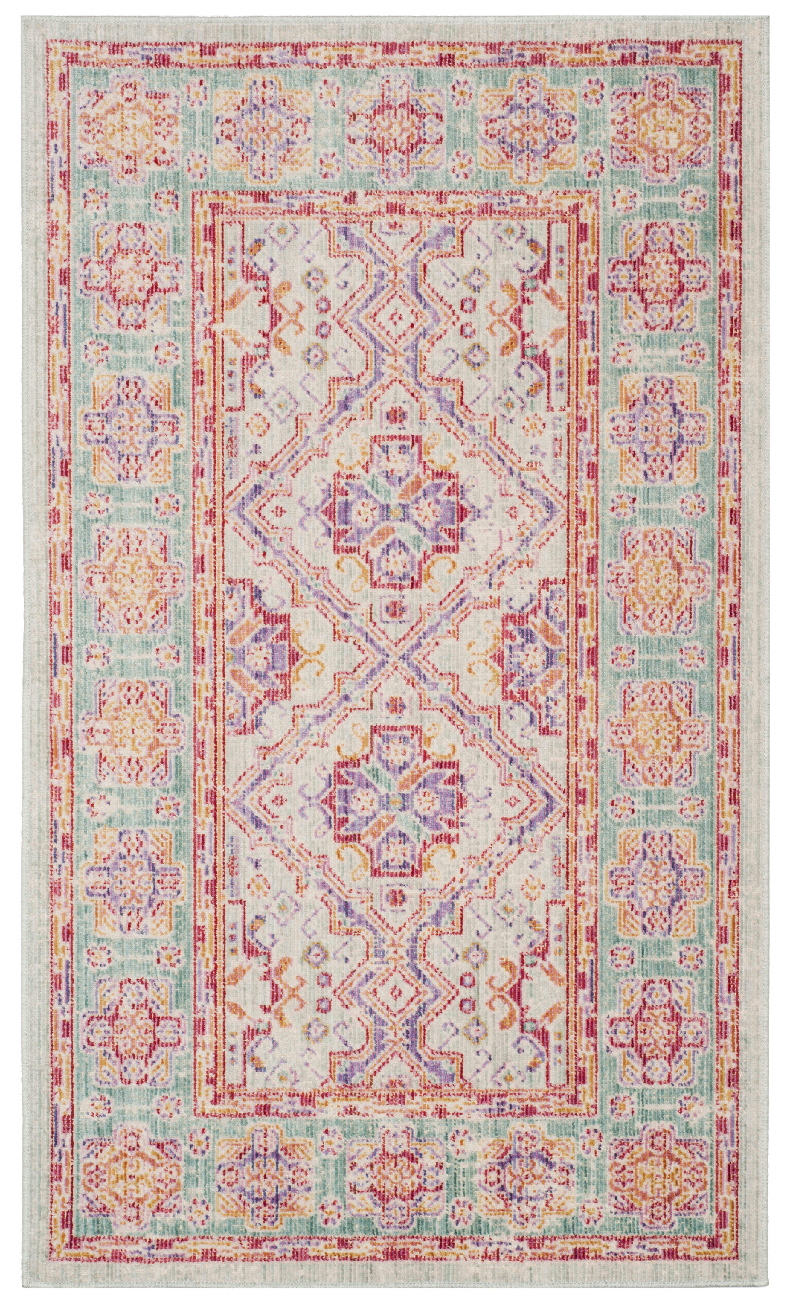WINDSOR - Tapis de salon interieur en spa rose & multi, 122 x 183 cm