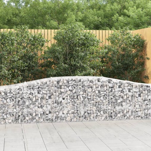 NNEVL Arched Gabion Baskets 4 pcs 400x50x80/100 cm Galvanised Iron