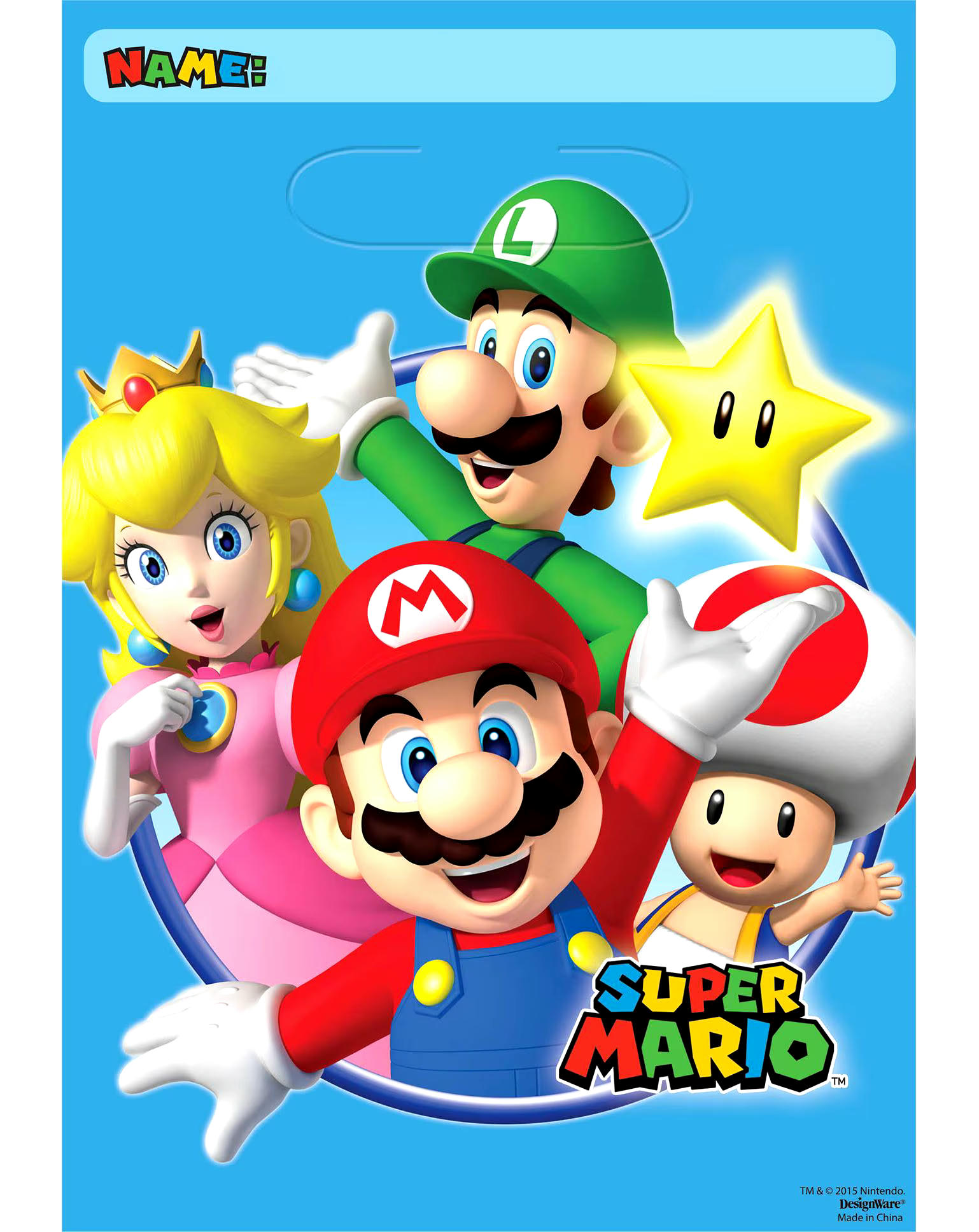 Super Mario Birthday Party Favour Bags, 8-pk