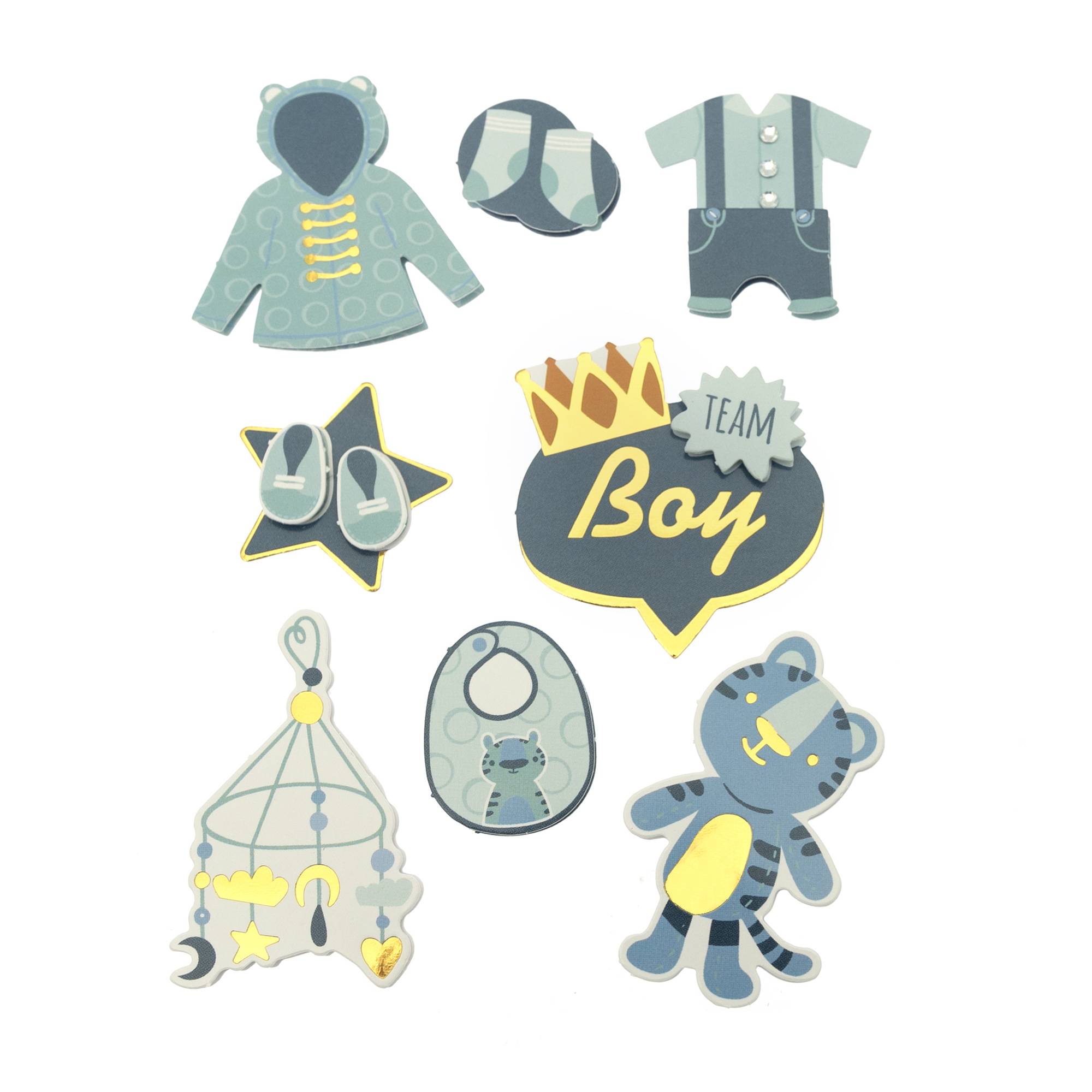 Baby Blue Card Toppers 8 Pack