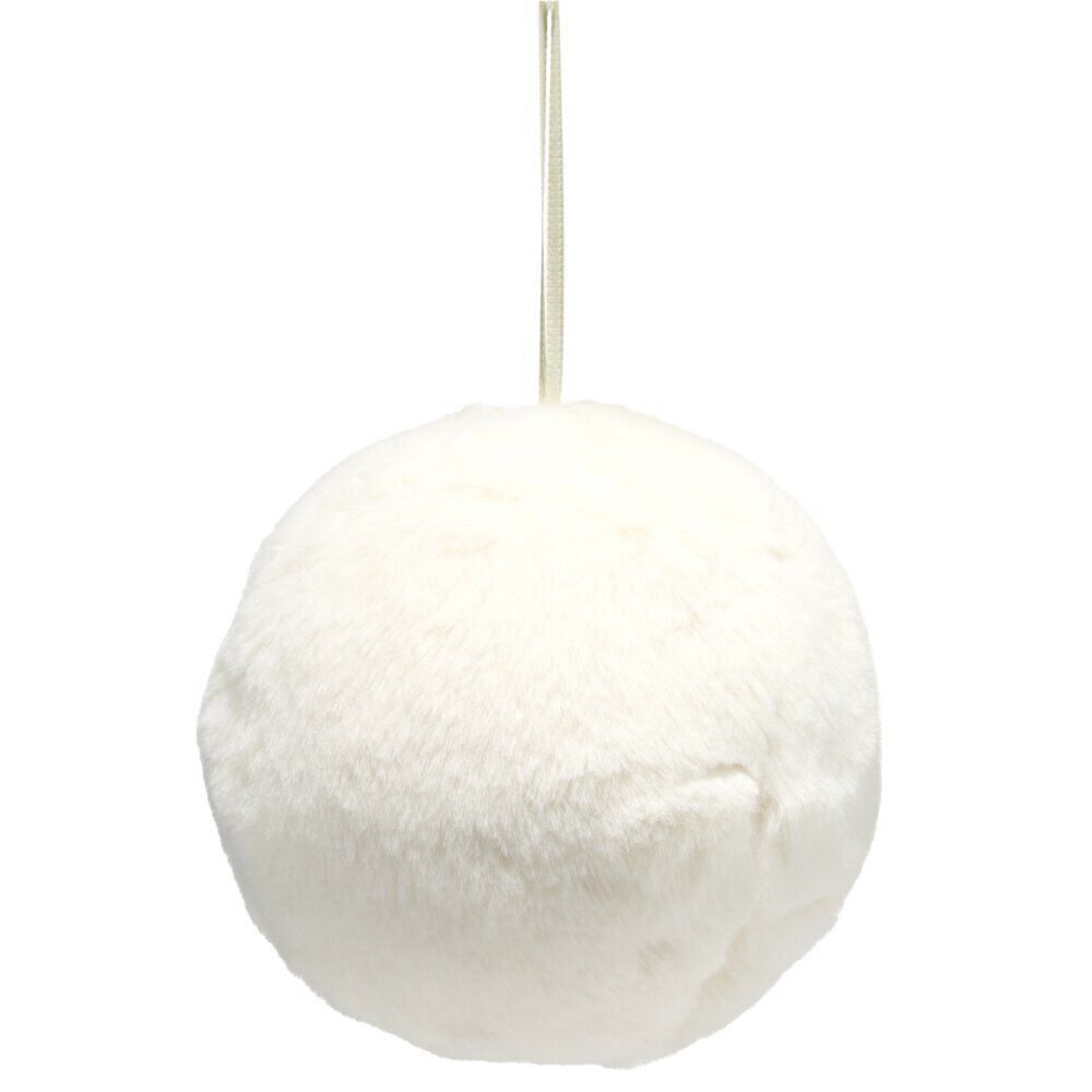 Boule de No&euml;l effet fourrure à suspendre (3 modèles)