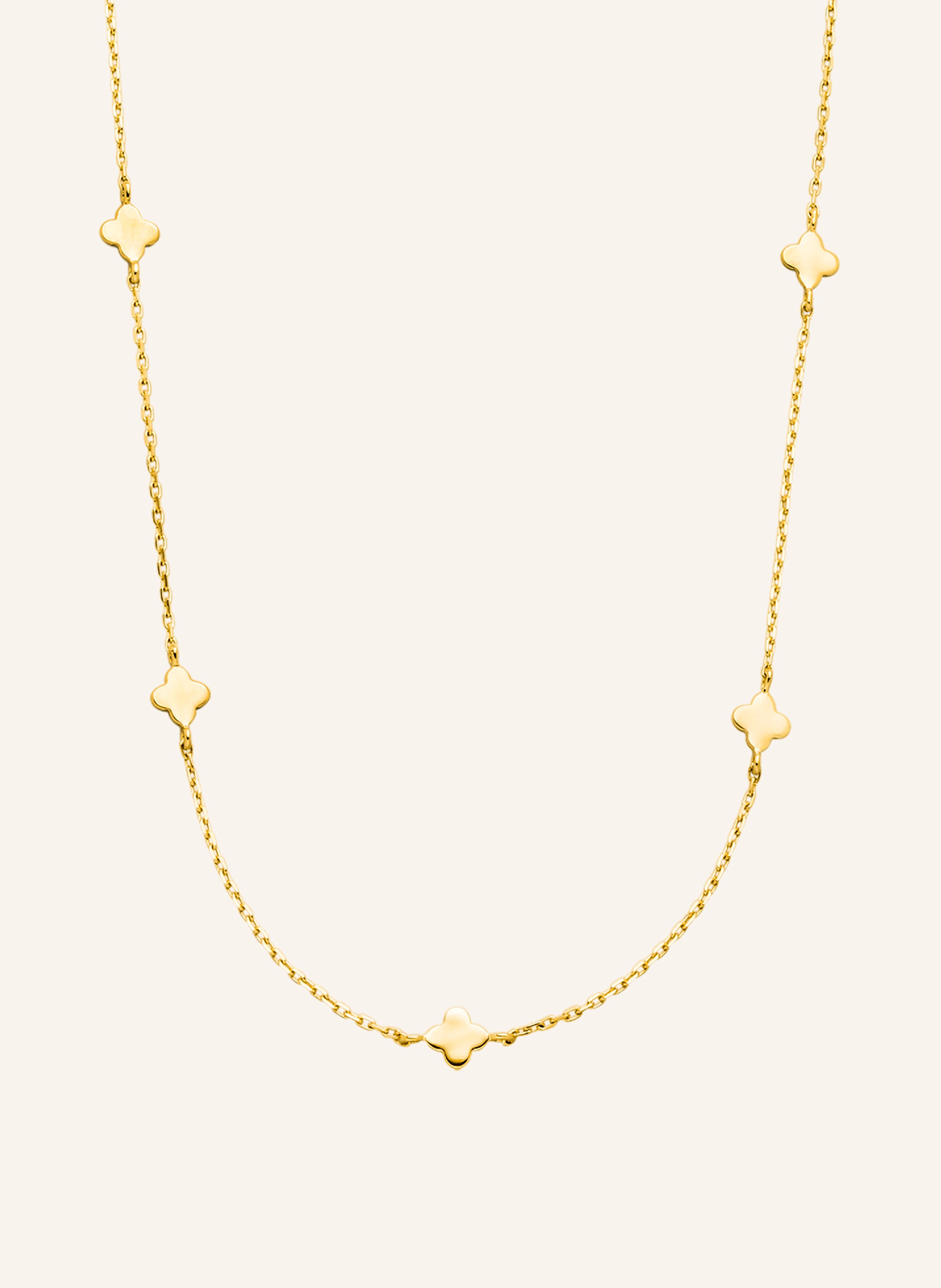 Leaf Halskette MINI CLOVER aus 14 Karat Gelbgold