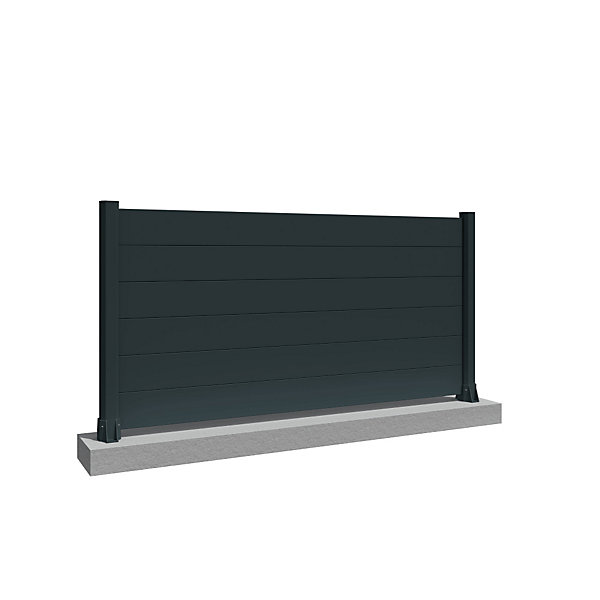 Clôture ranch panneau plein 7 lames L 1911 x H 1115 mm (Gris anthracite RAL7016)