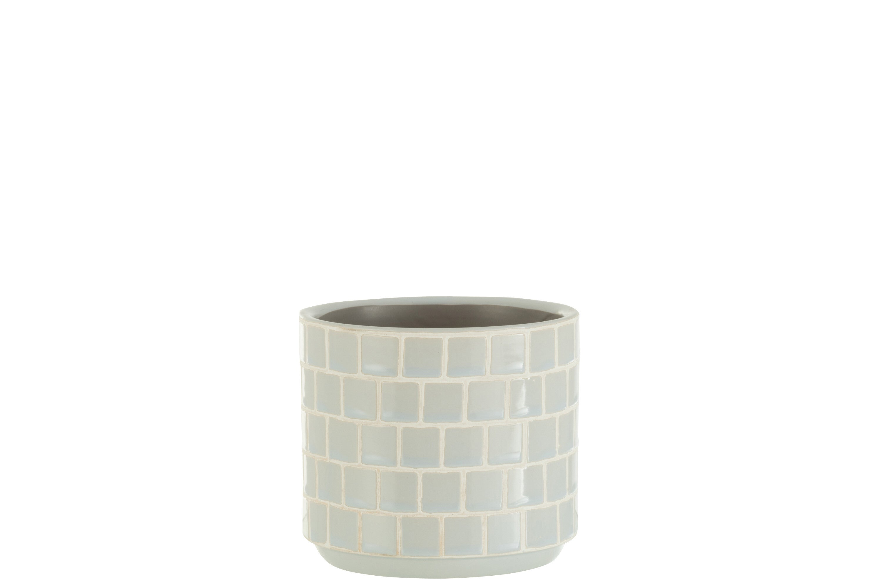 J-Line bloempot Blinkend - keramiek - blauw - small - 2 st. - Ø 12 cm
