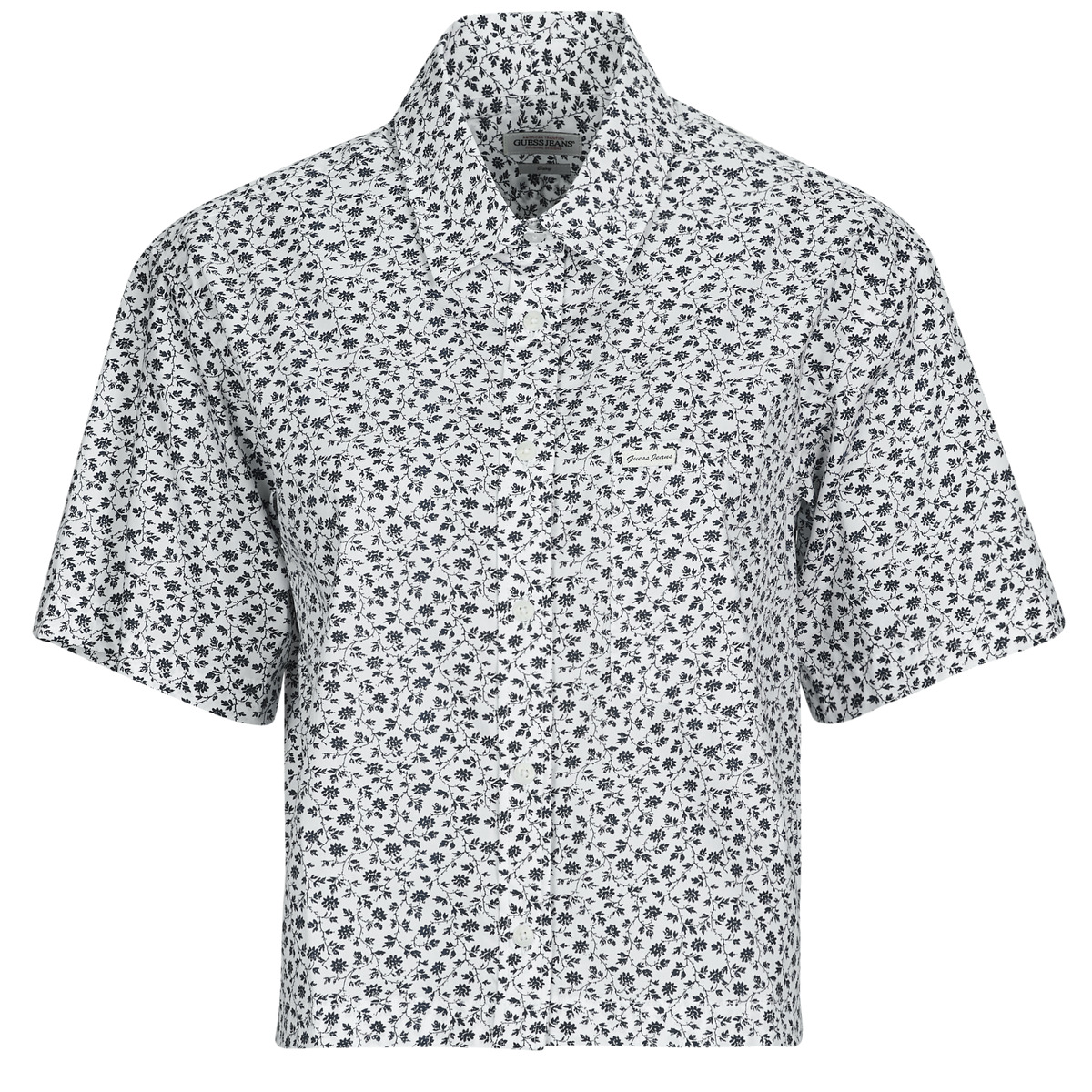 Guess - SS CAMP COLLAR BOXY SHIRT - Blue