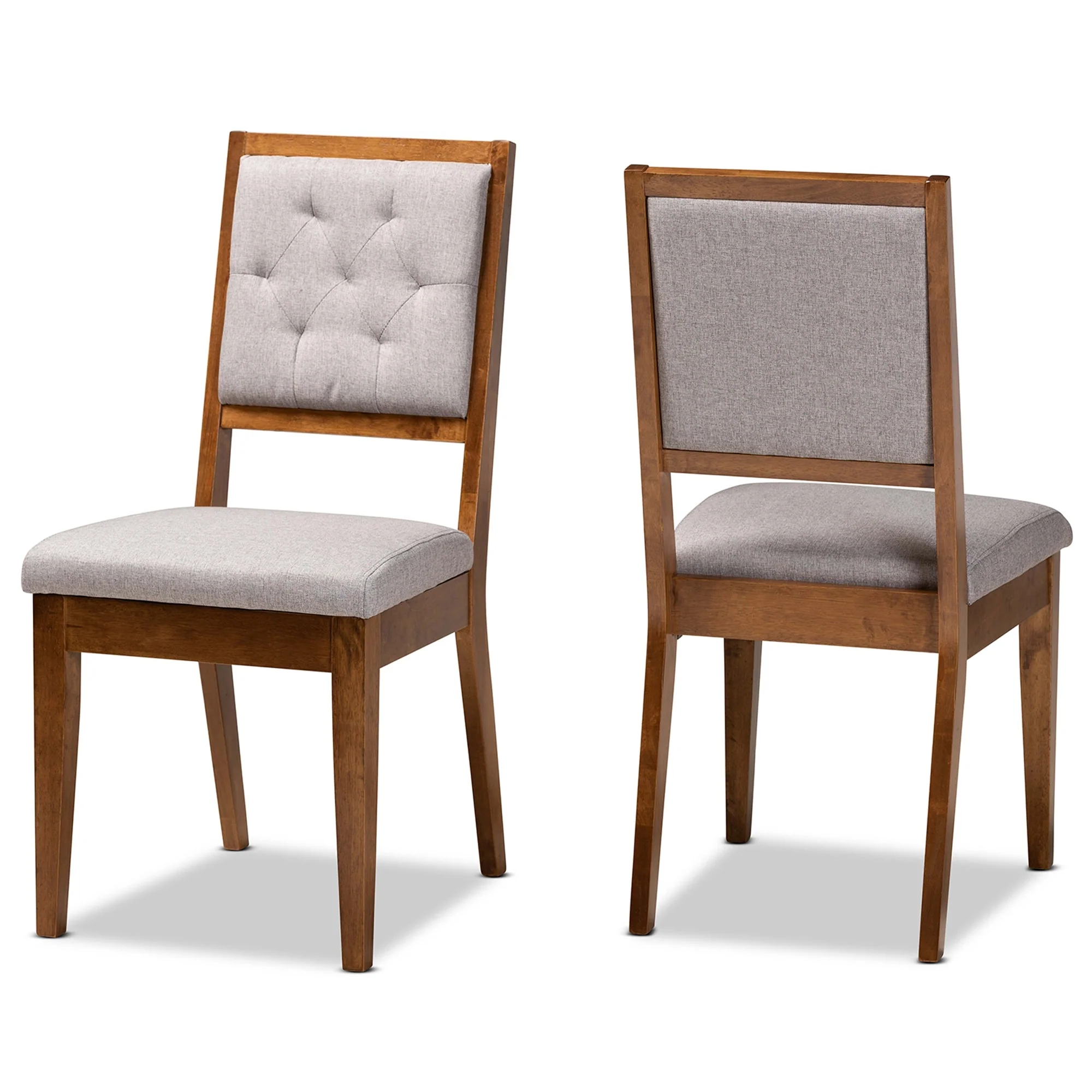 Gideon Modern & Contemporary Diamond-tuffed Wood Dining Chair Set(2PC)