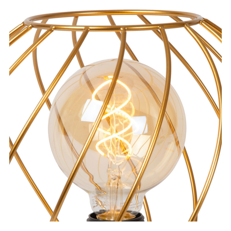 Lampe de table Danza noire et or Ø 25 cm E27 40 W LUCIDE