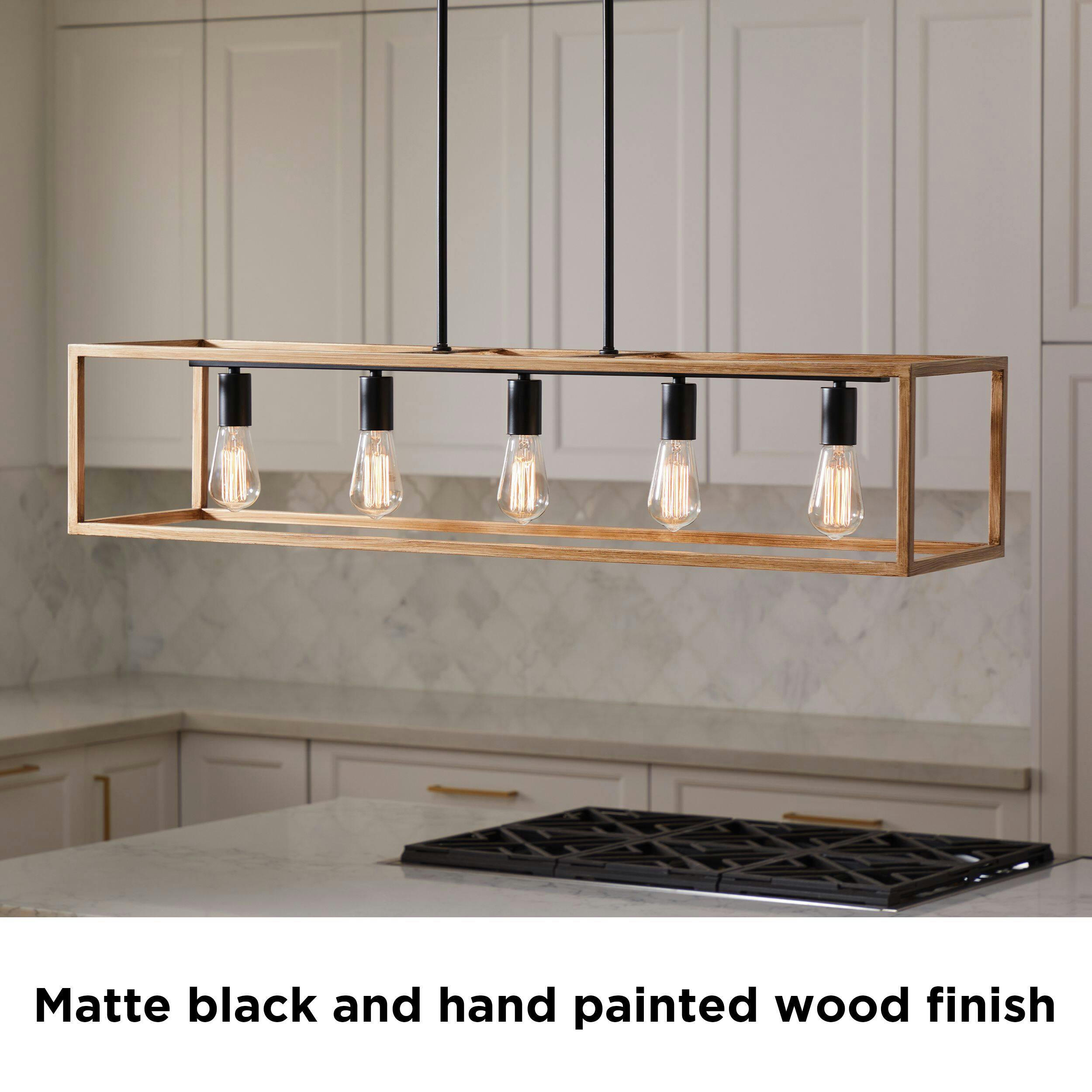 CANVAS Spring Grove 6-Light Chandelier, Matte Black/Brushed Brown