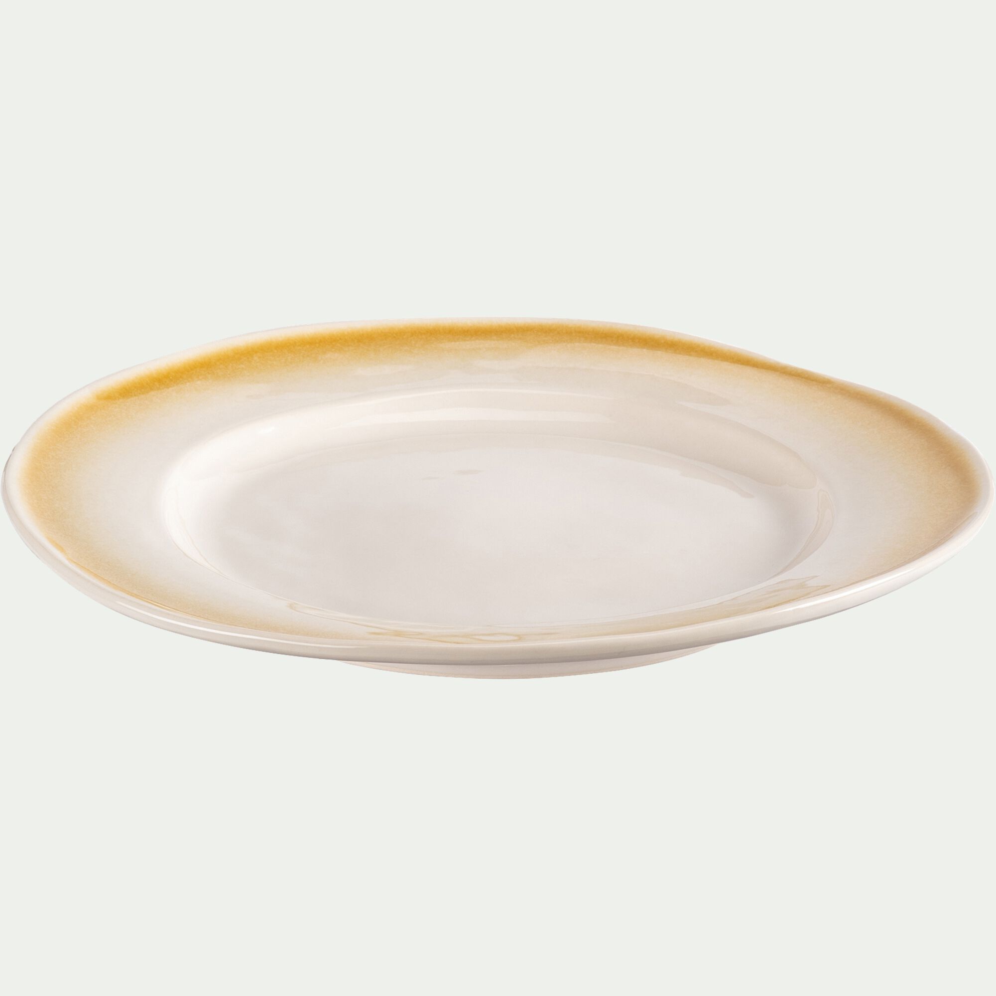 MIEL - Assiette plate en grès D26,5cm - blanc