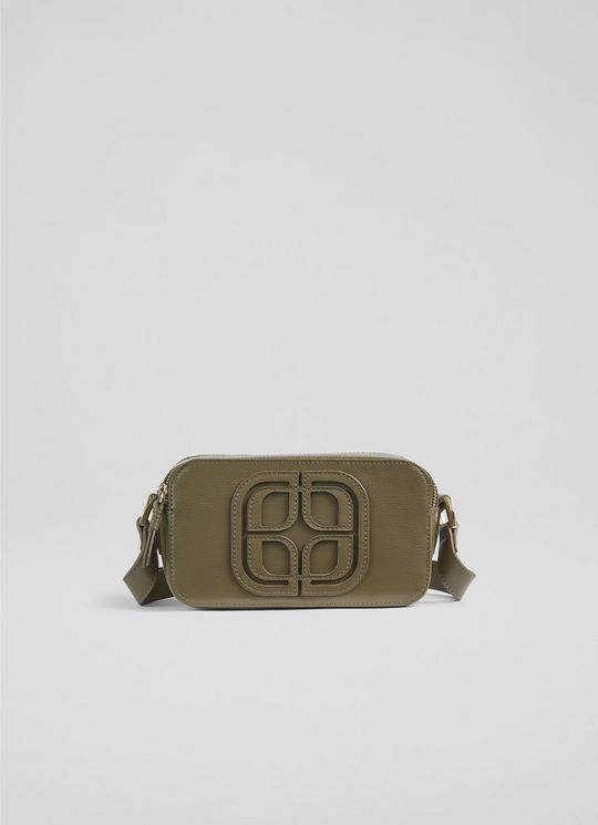 Perry Motif Olive Leather Bag