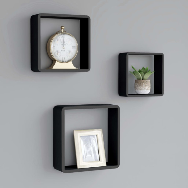 VidaXL Półka ścienna Czarny 28 x 10 x 28 cm MDF