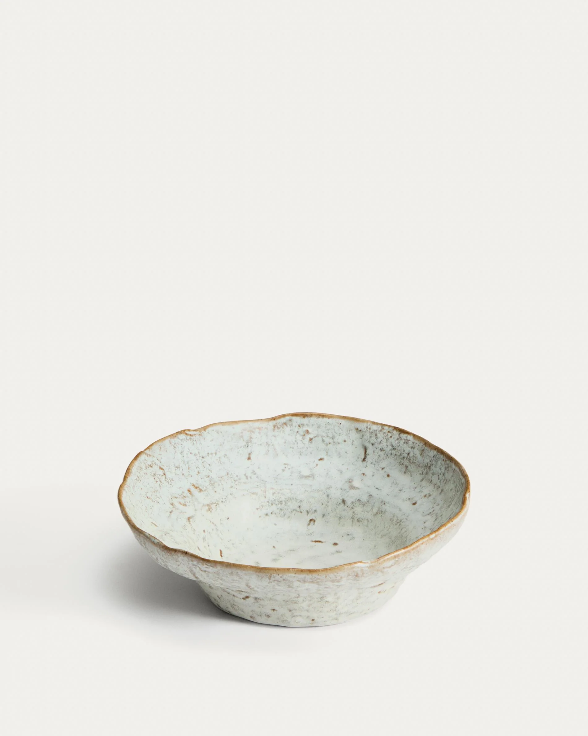 Alenia deep plate in brown ceramic