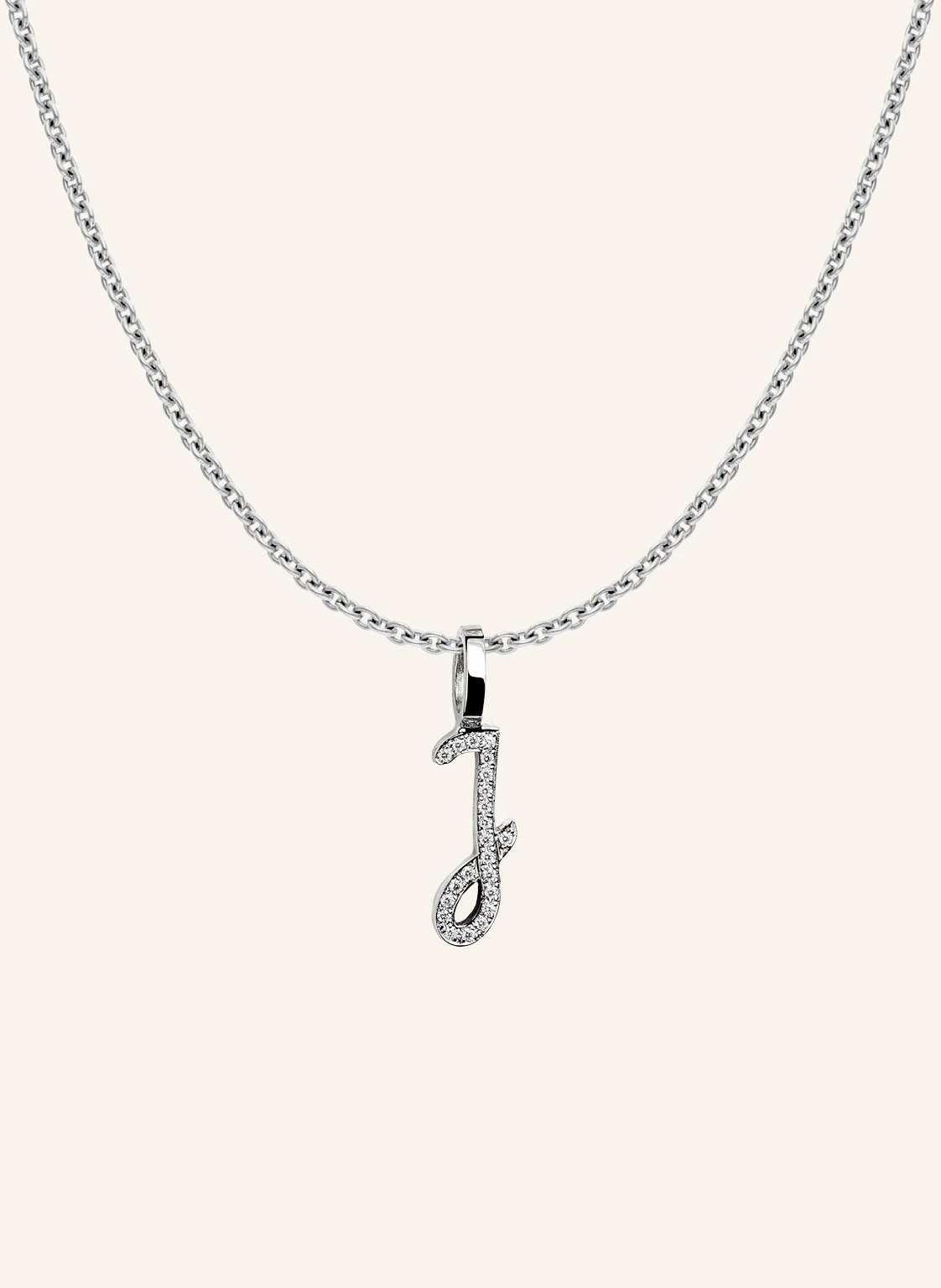 CADA Kette TINY DIAMOND LETTER J