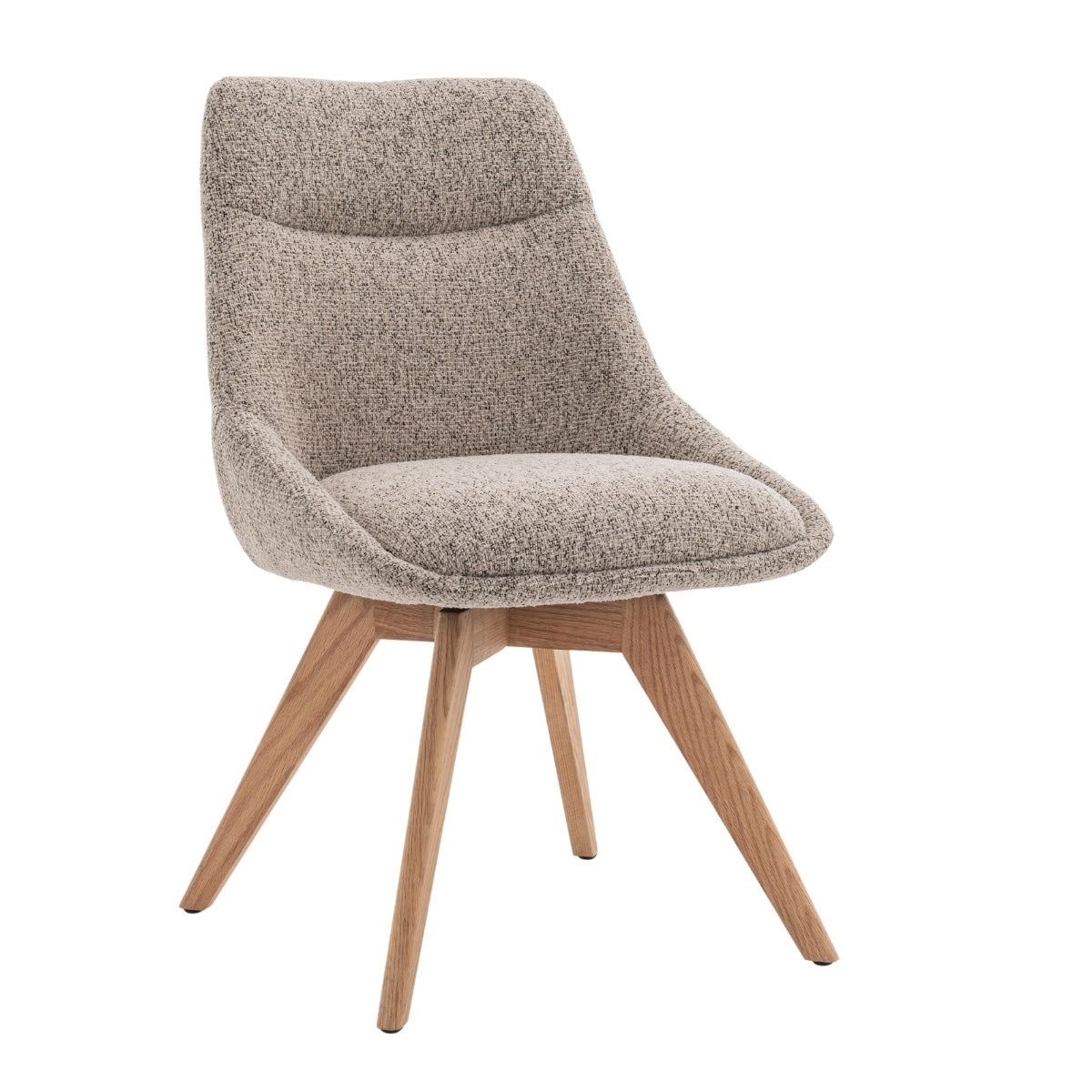 DÉJA Living Eetkamerstoel Malou - Taupe/Naturel - Draaibaar - Set van 2