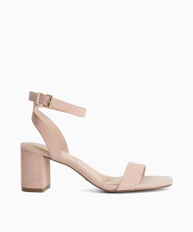 Medina Blush - Block Heel Ankle Strap Sandals