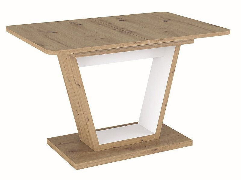Stół rozkładany NIGEL 120(160)x80 dąb artisan/biały mat