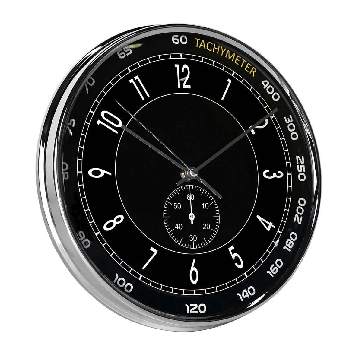 - Horloge ronde effet montre noire 28x28cm