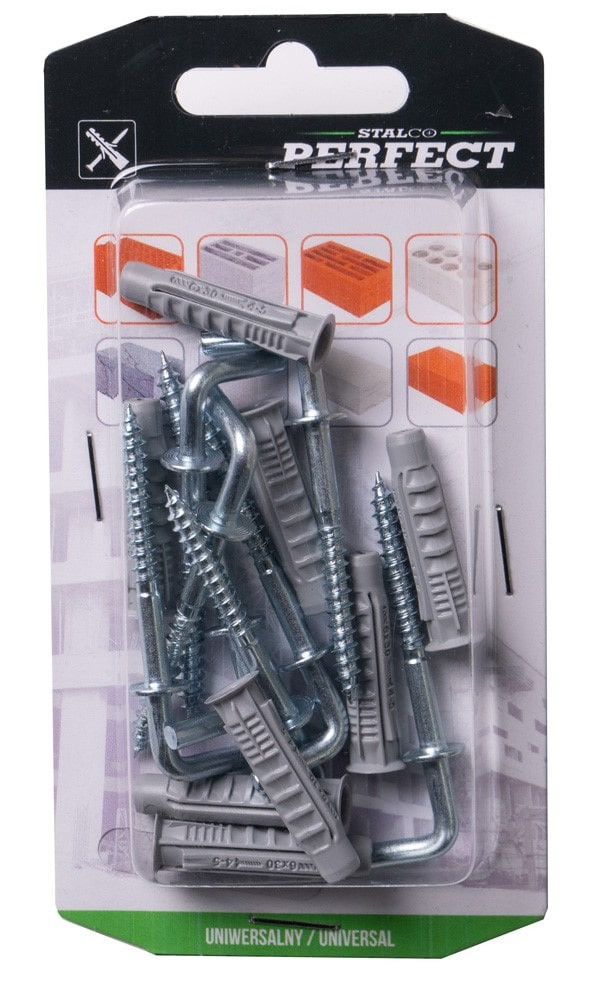 Kołek rozporowy uniwersalny z hakiem prostym RXHP śr. wiercenia: ø6mm , hak: ø4,0x36mm 8szt STALCO PERFECT BRXHP-6/4,0x36