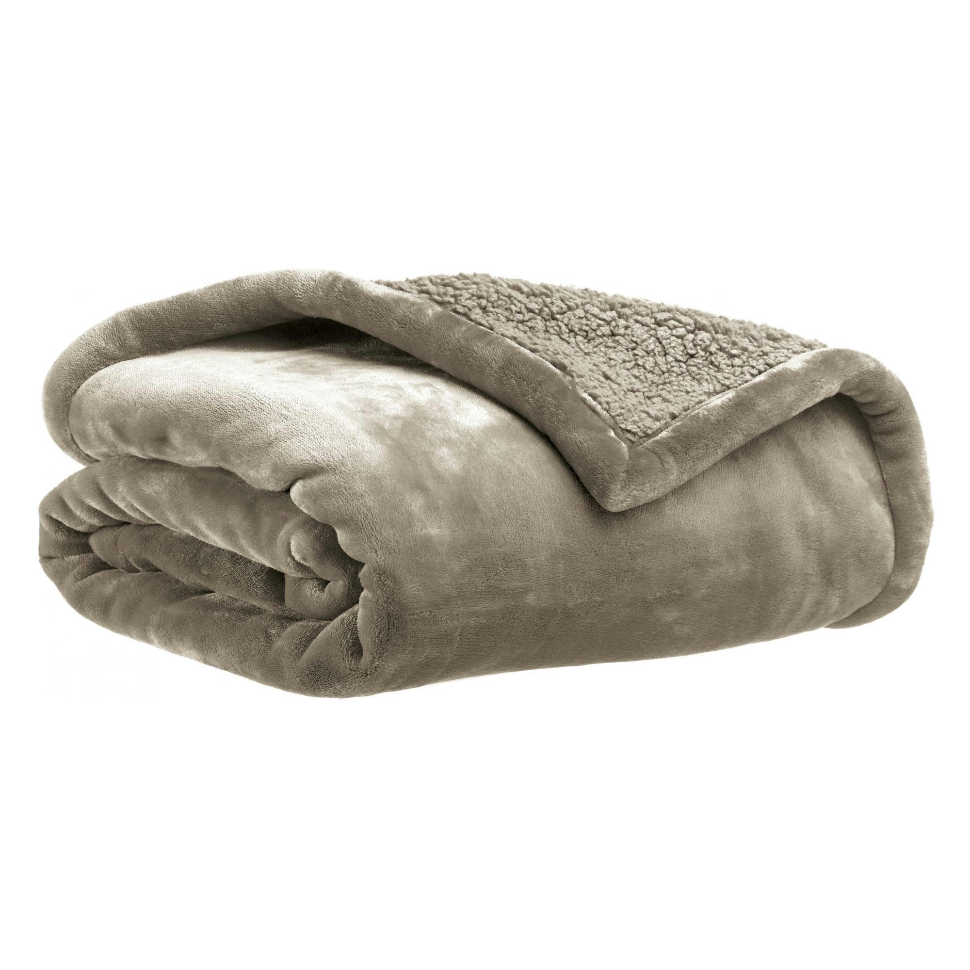 MICHKA - Jeté de lit  en polyester galet 220 x 240