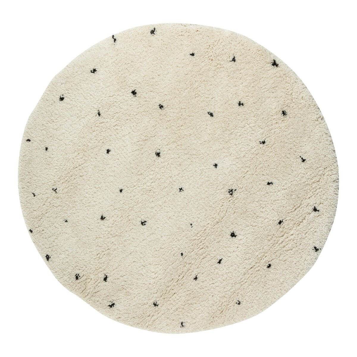 Interieur05 vloerkleed Dots - cream/zwart - Ø 160 cm