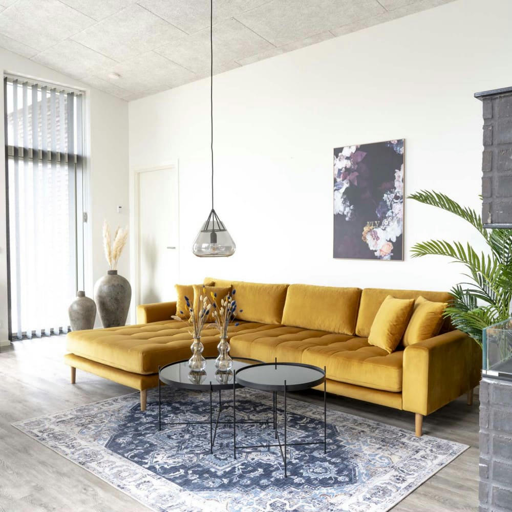 VENEZIA - Table basse en verre et métal D48xh48cm noir