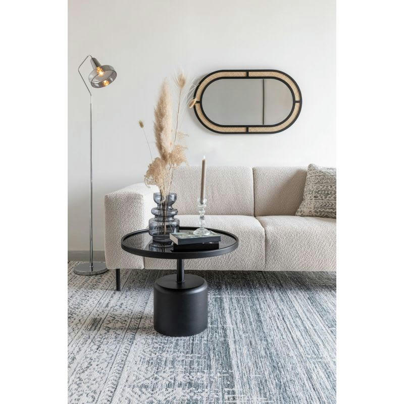 AIDA - Miroir déco design en rotin noir