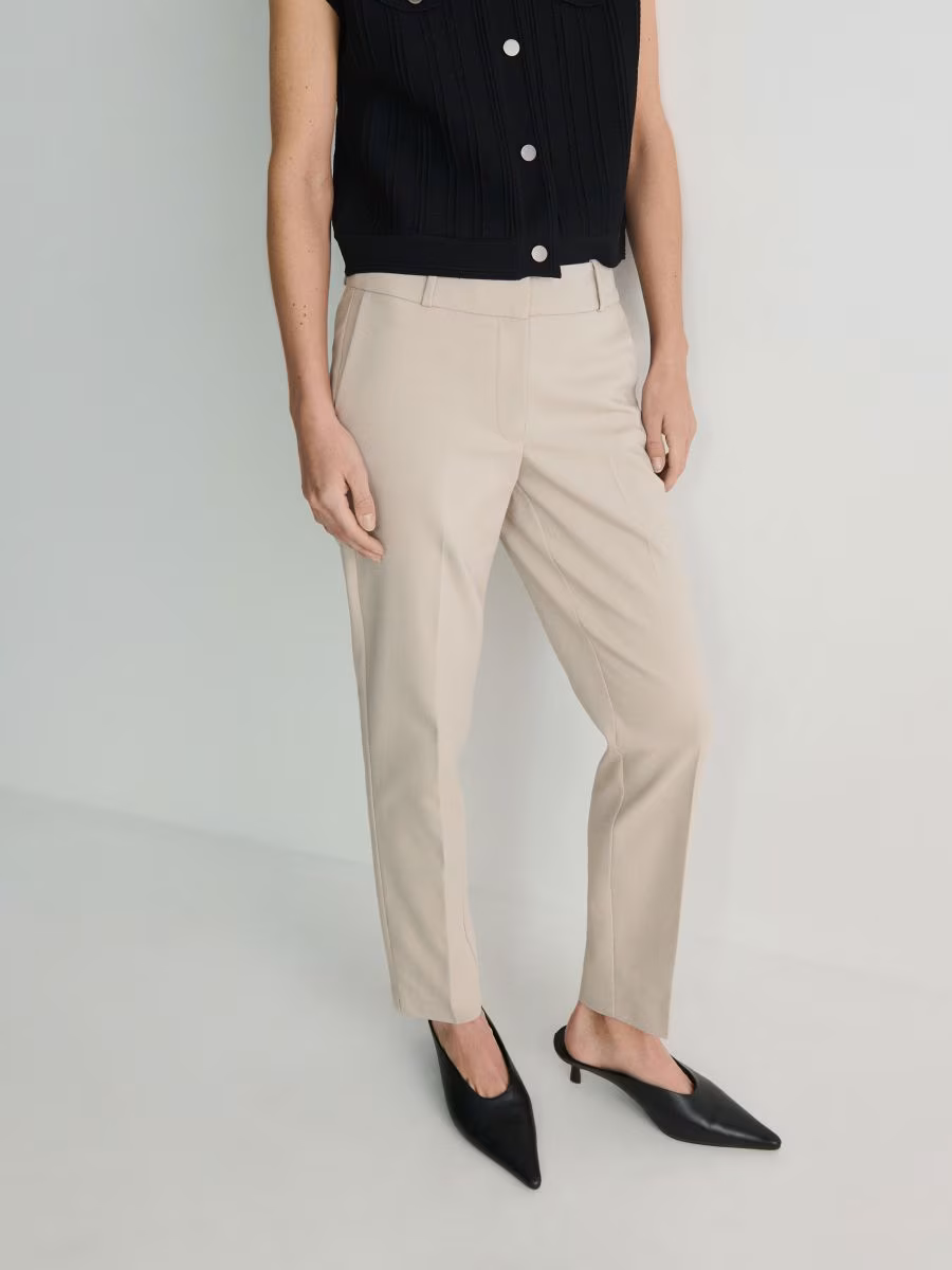 Cigarette Trousers With Pressed Crease