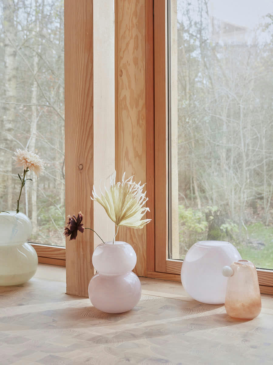 LASI - Vase violet en verre Ø25xH21,5cm