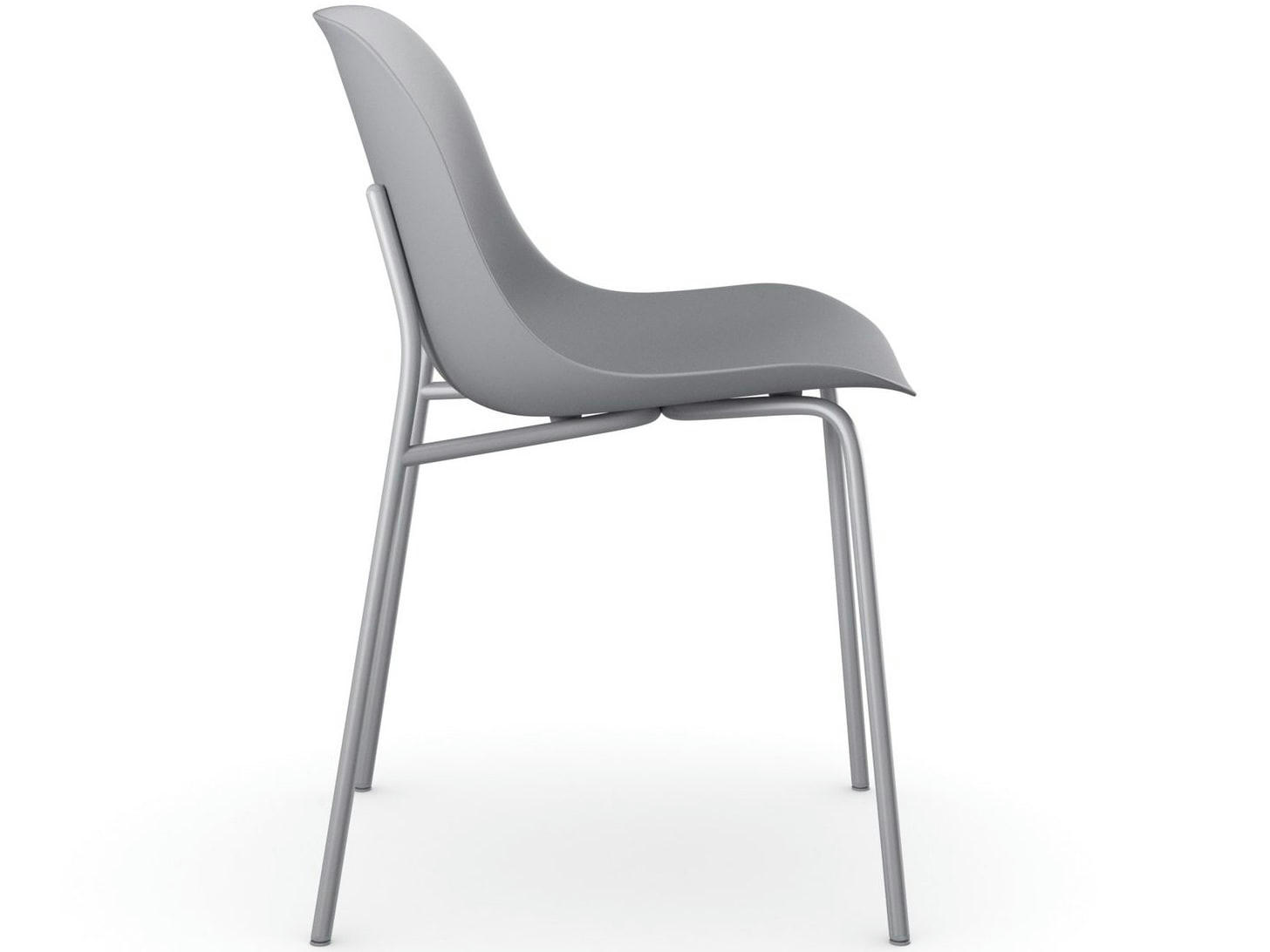 OCEAN - Lot de 2 chaises de salle à manger en plastique avec pieds en métal