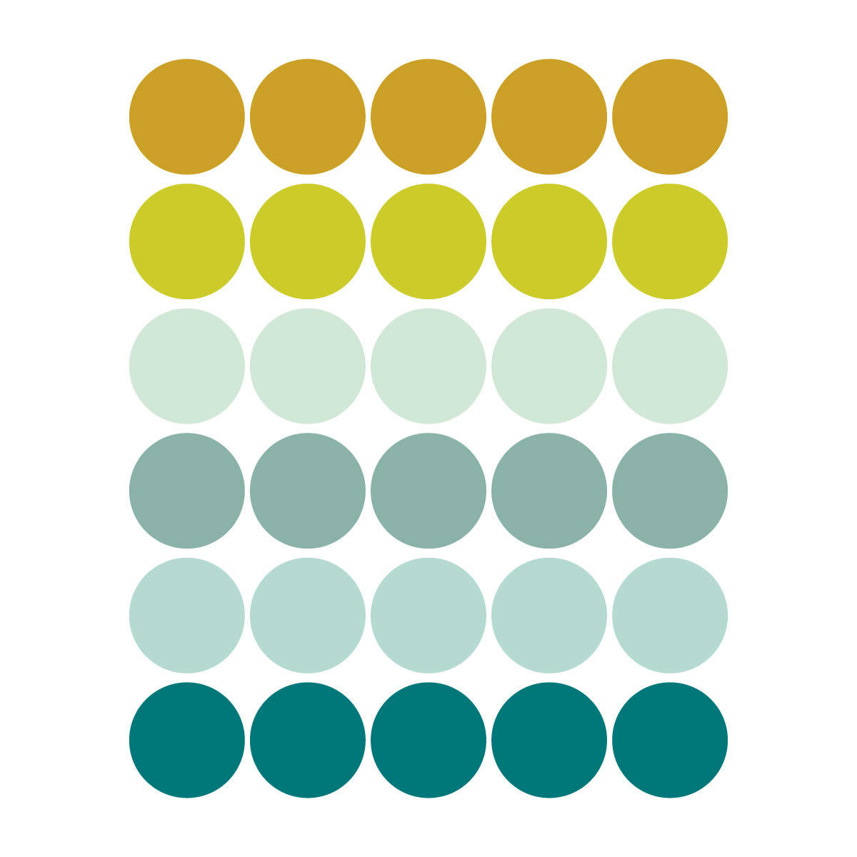 CIRCLES2 - Stickers mureaux en vinyle rondes vert et moutarde