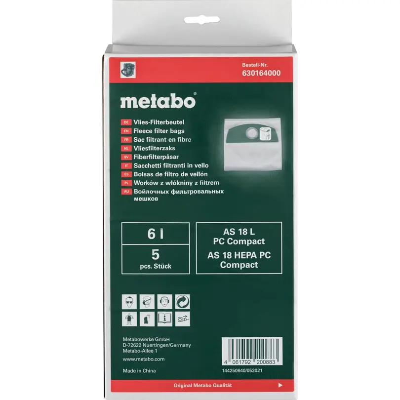 Staubsaugerbeutel 5er-Set Metabo