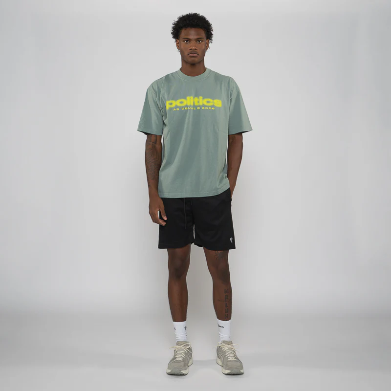Politics Spaz Tee - Atlantic Green