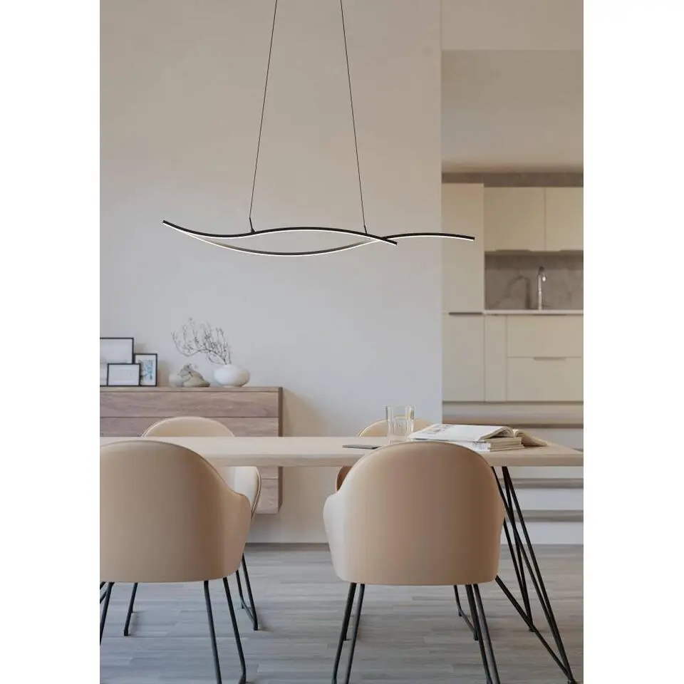 EGLO Grisolia Hanglamp - LED - Kunststof - Zwart/Wit