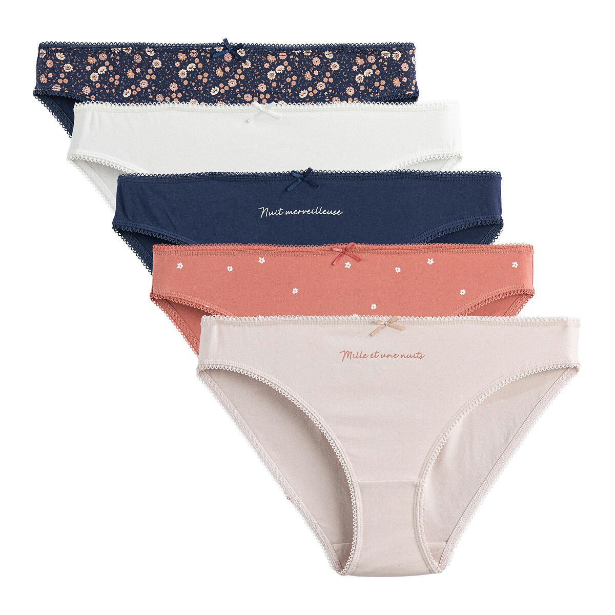 Lot de 5 slips coton