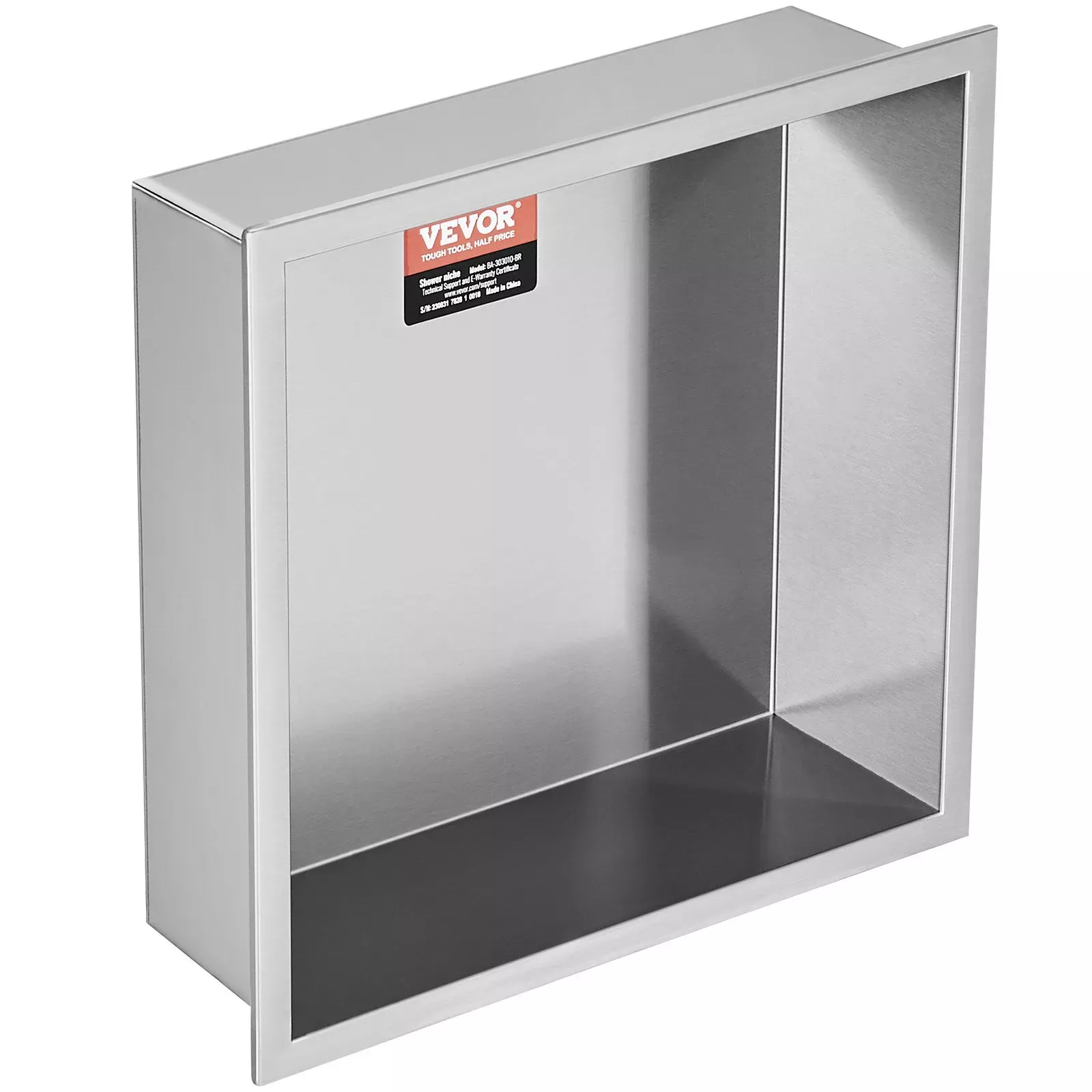 Półka wnękowa prysznicowa 33x33 cm stal 304 wodoodporna podwójna bez płytek