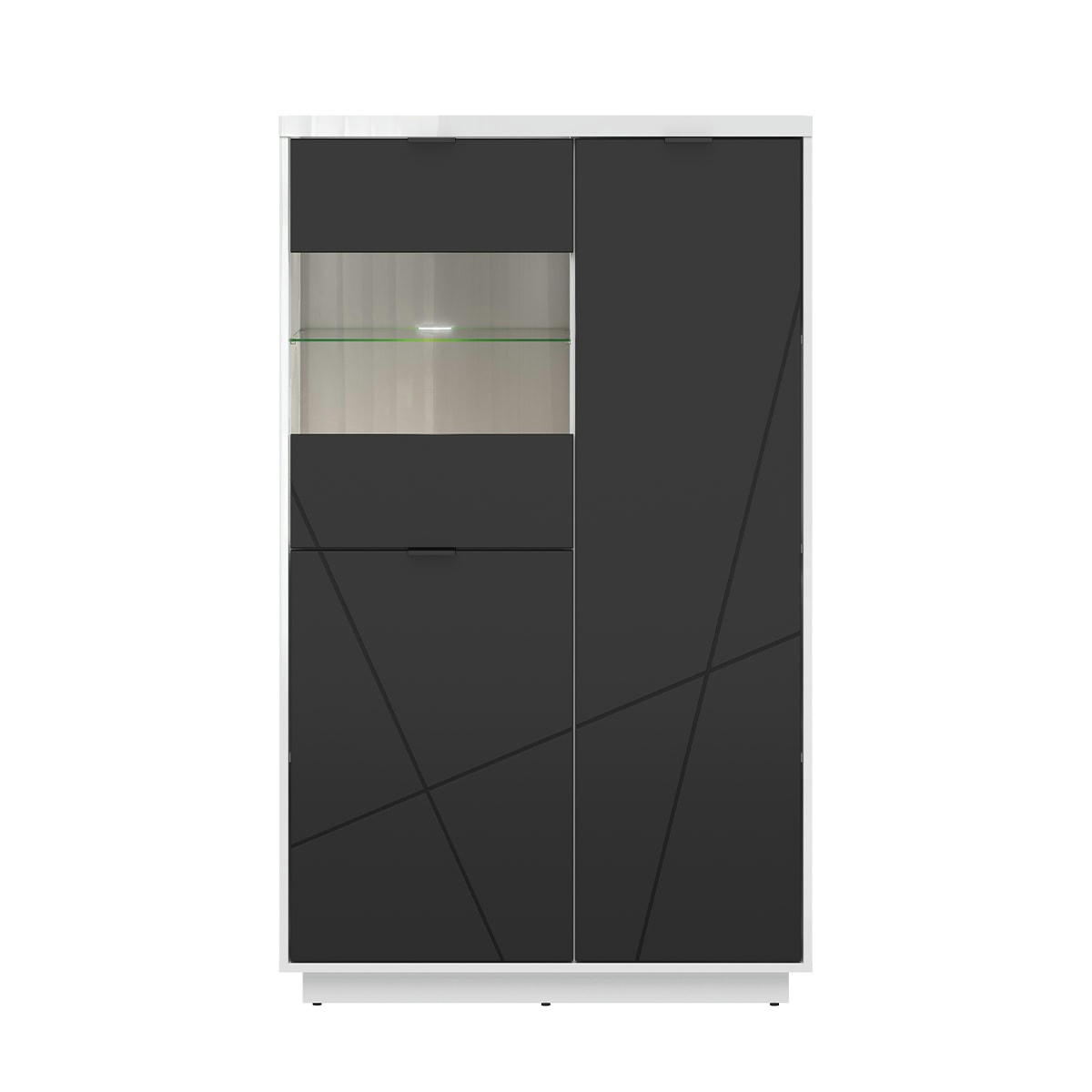 - Vitrine 3 portes noire et blanche