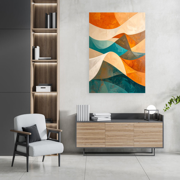 Obraz do salonu sypialni biura loftu, Fale abstrakcja 20x30