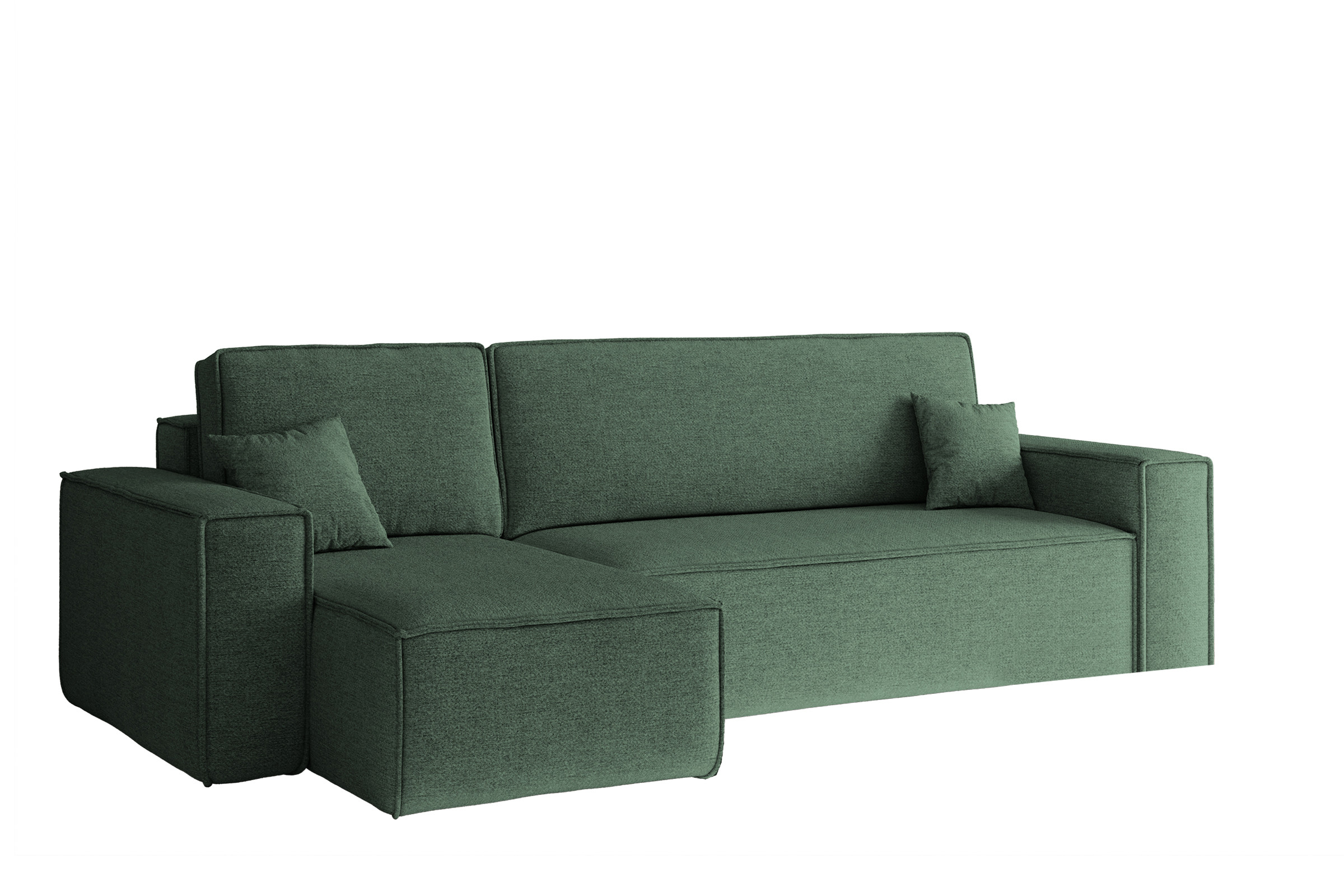 Sofa w kształcie L BEST narożnik tkanina Neve, Zielony Lewostronny