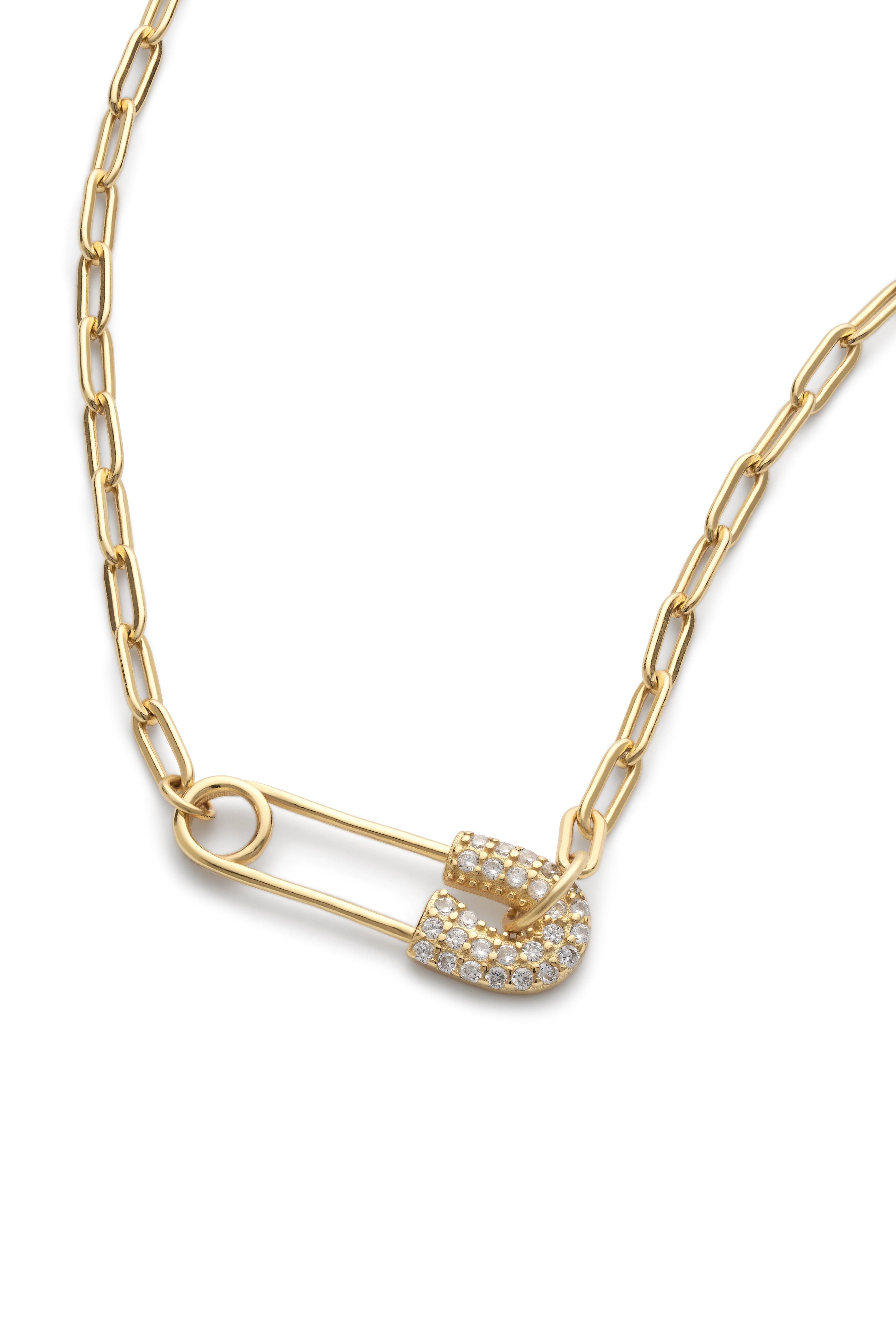Elk & Bloom Dainty 14K Gold Safety Pin Choker