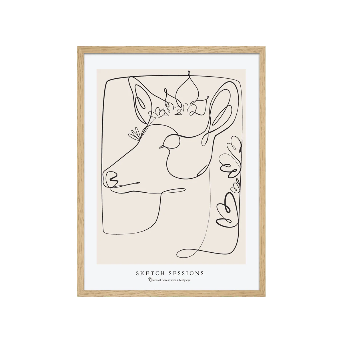 4MURS Tableau BICHE coloris rose et blanc