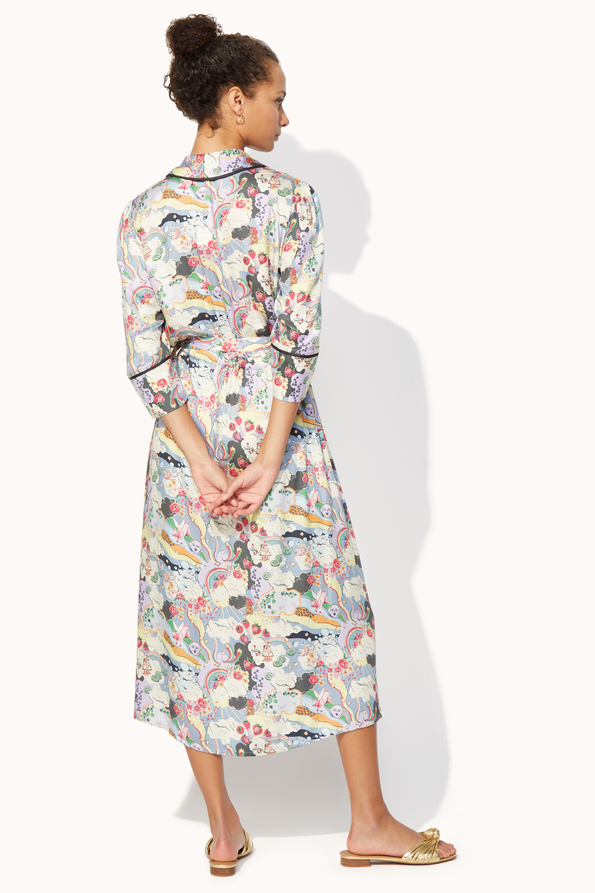 Self Care Printed Wrap Dress