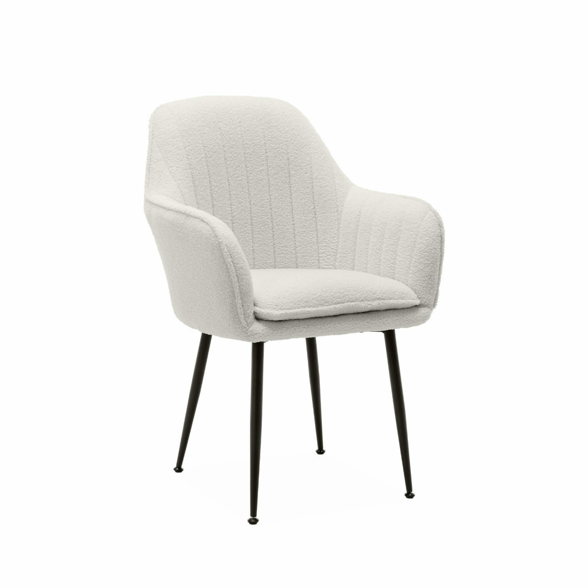 SHELLA BOUCLETTE - Fauteuil bouclette et pieds metal