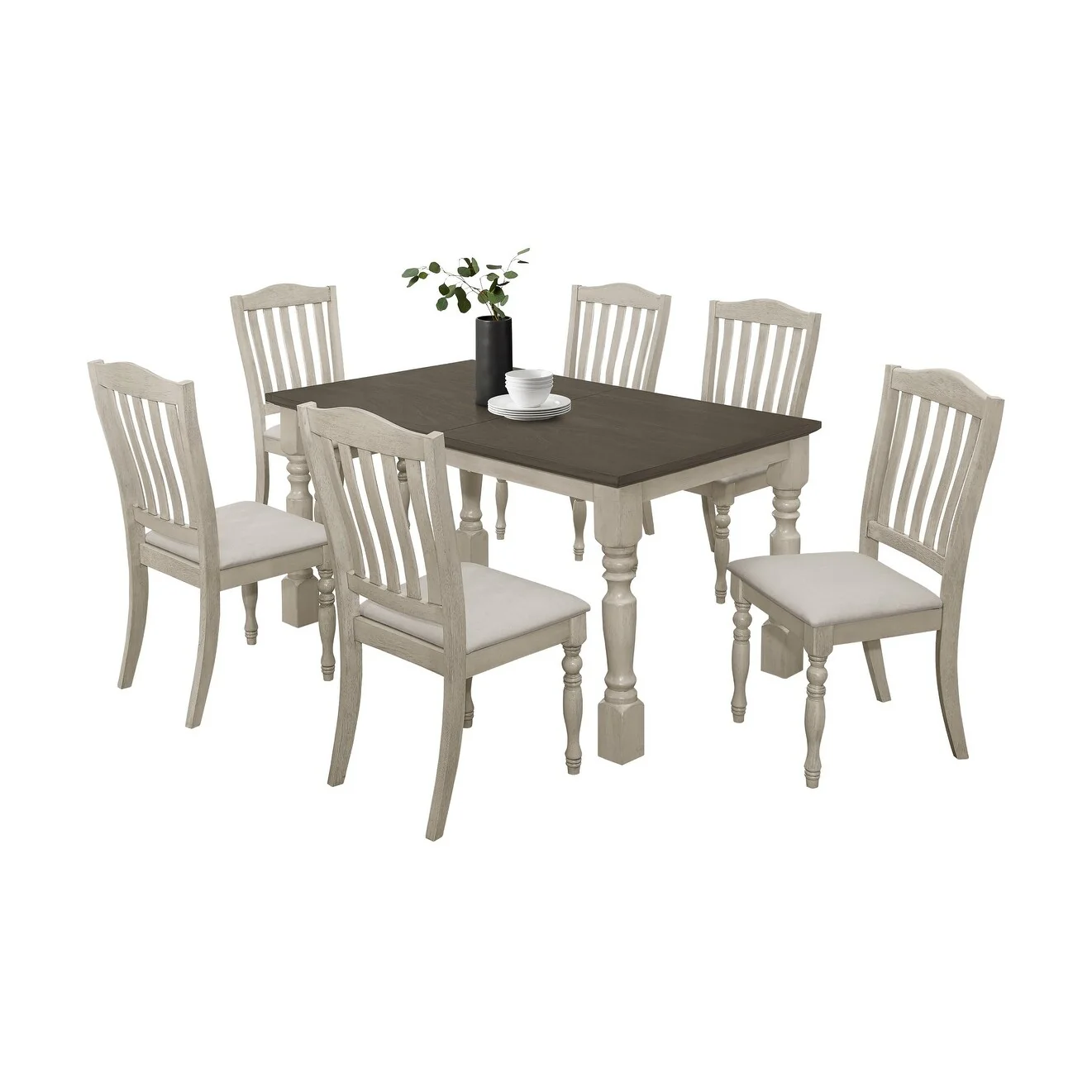 CraftPorch Mid-century Elegant Two-tone 7-piece Dining Set