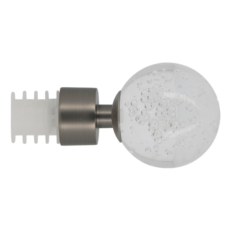 Embout de fermeture pour tringle en métal Easy Fix Bulle gun foncé Ø 28 mm MOBOIS