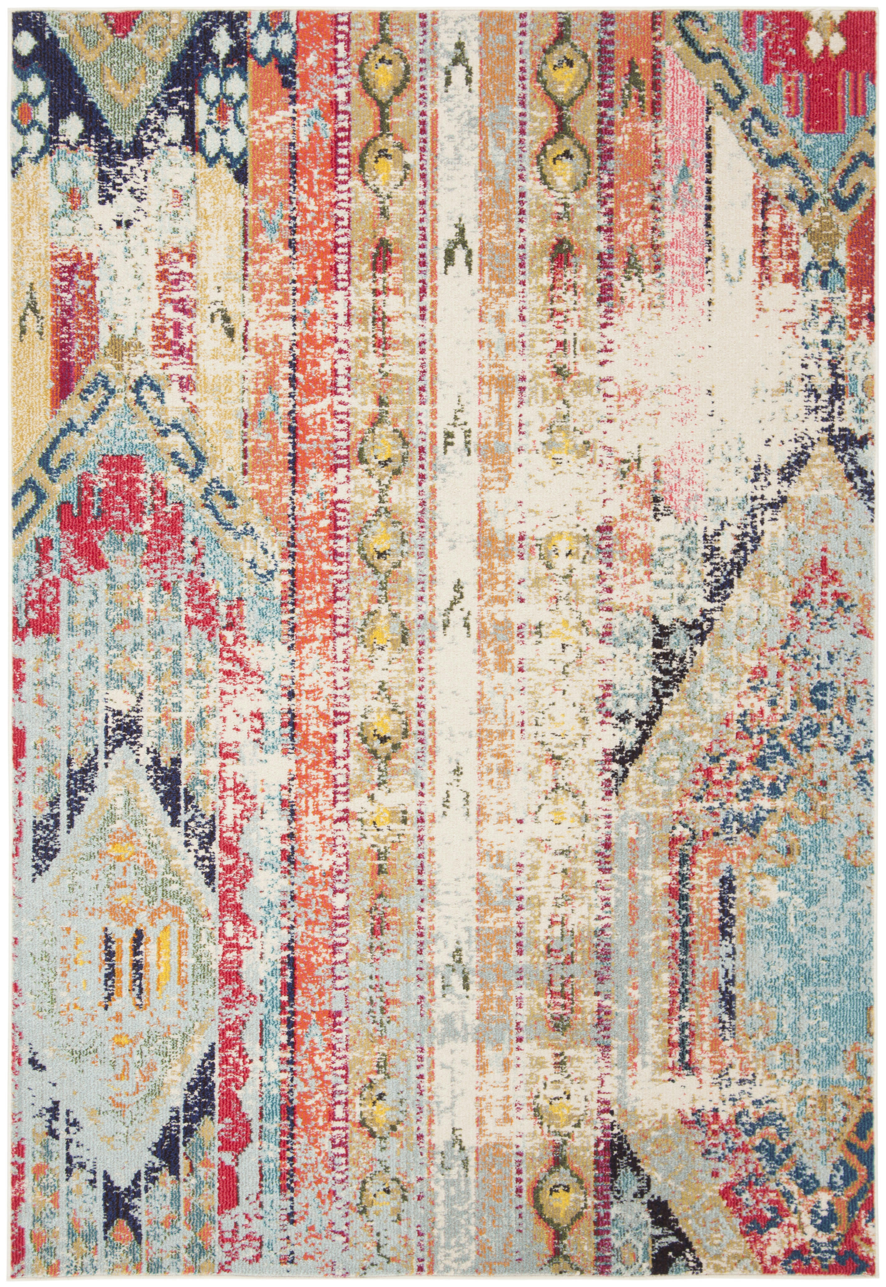 MADISON - Tapis de salon interieur en bleu & orange, 183 x 274 cm