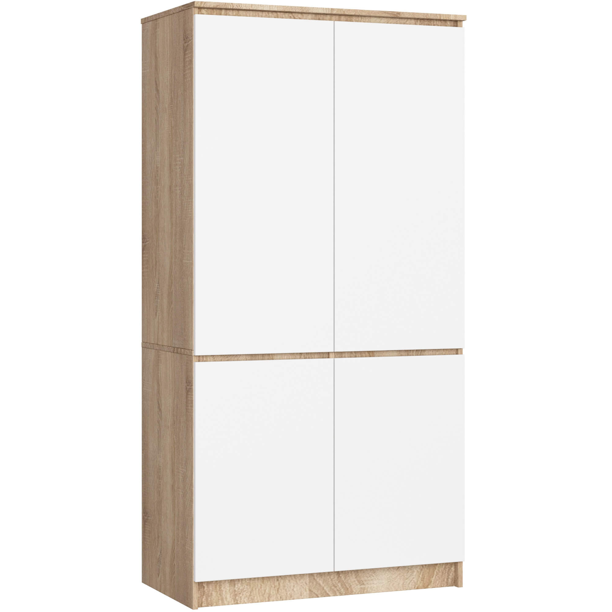 Szafa S90 4 drzwi AKORD Dąb Sonoma, Biała 90x51x180 cm