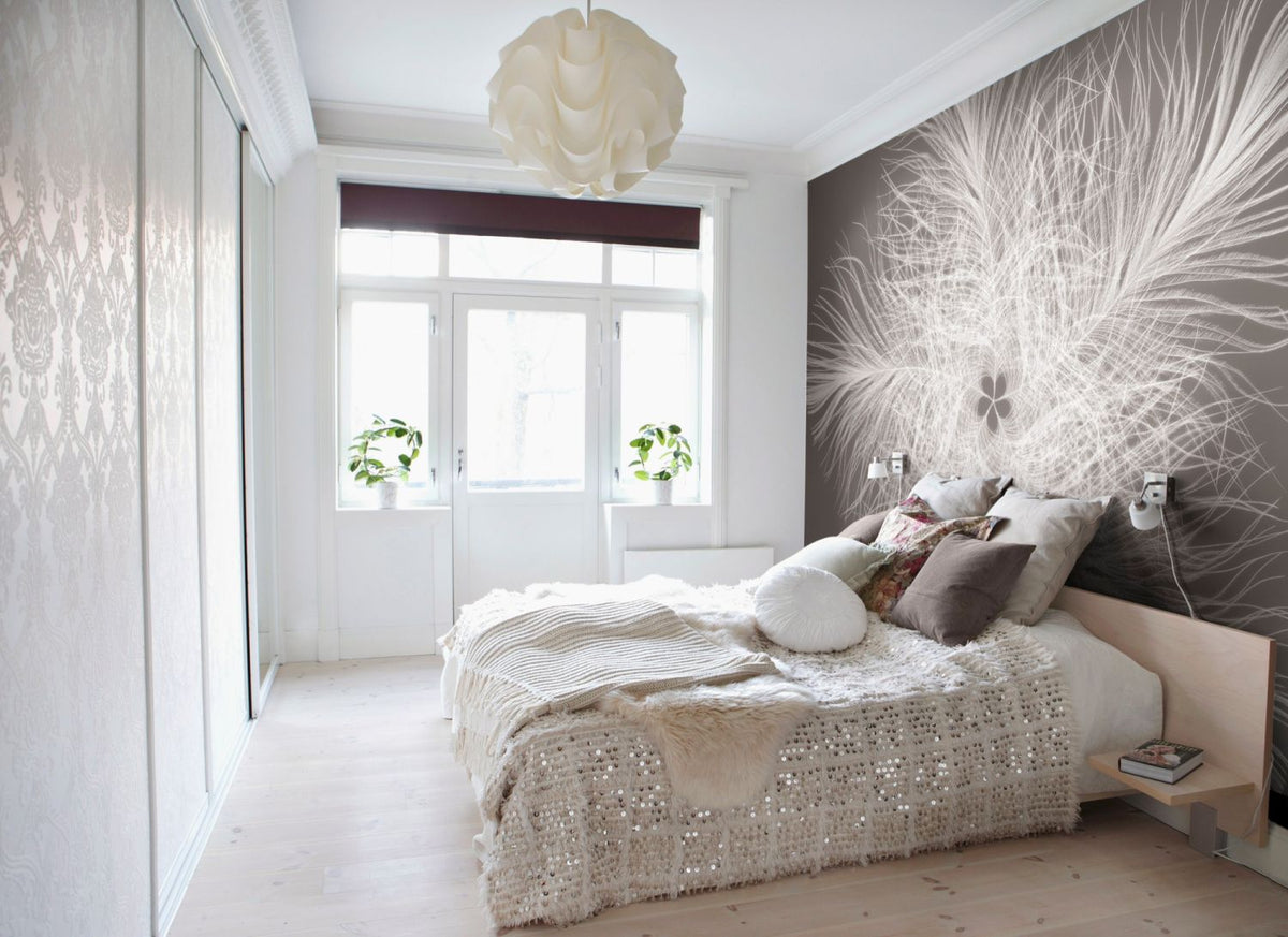 Komar fotobehang Federstern taupe grijs - 368 x 248 cm - 611117
