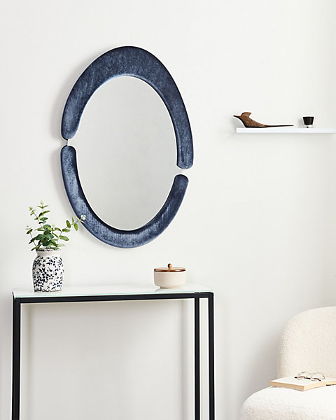 Miroir MASSAY 53 cm 90 cm Velours Bleu foncé