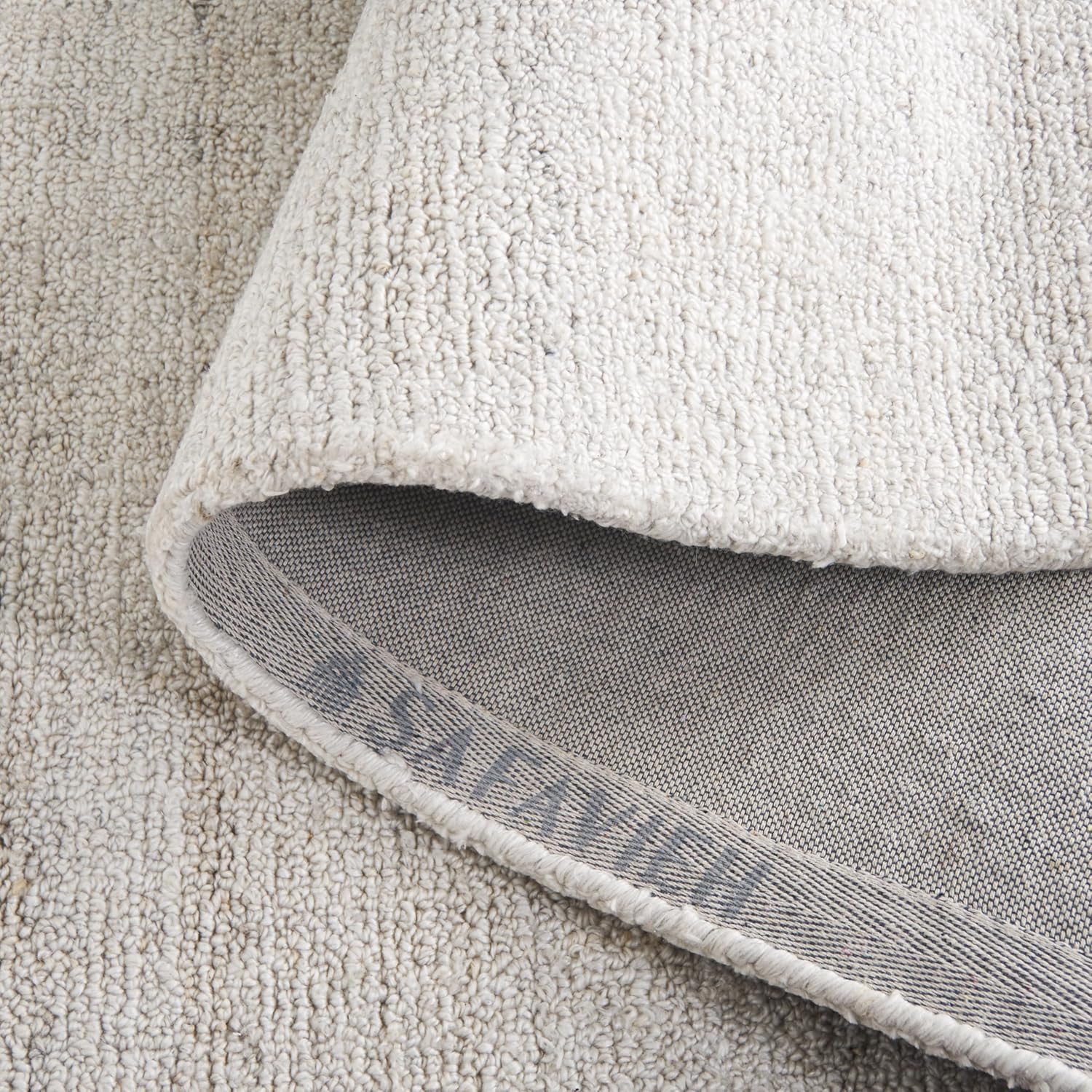 SAFAVIEH Abstract Collection Area Rug - 10' Square, Ivory & Beige, Handmade Wool & Viscose, Ideal for High Traffic Areas in Living Room, Bedroom (ABT141D)